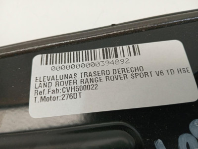 ELEVALUNAS TRASERO DERECHO, LAND ROVER, RANGE ROVER SPORT