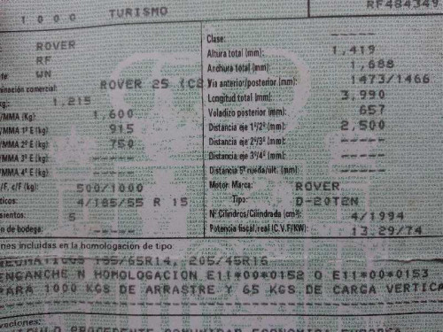  MG ROVER ROVER 25 (RF) 