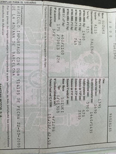  SUZUKI BALENO BERLINA (SY/EG) 
