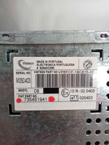SISTEMA AUDIO / RADIO CD Fiat II BRAVO (198) 