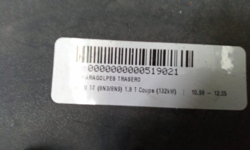  PARAGOLPES TRASERO AUDI TT COUPE/ROADSTER (8N3/8N9) 