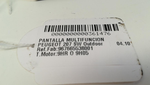  PANTALLA MULTIFUNCION PEUGEOT 207 SW 