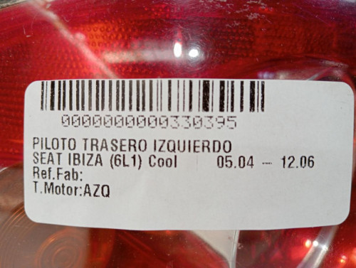  PILOTO TRASERO IZQUIERDO Seat IBIZA (6L1) 