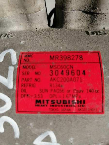  COMPRESOR AIRE ACONDICIONADO, MITSUBISHI, SPACE STAR (DG0) 