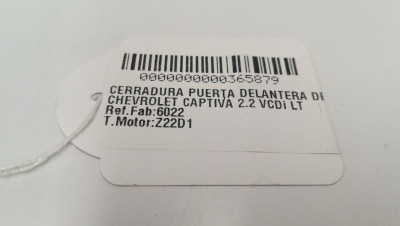 CERRADURA PUERTA DELANTERA DERECHA, CHEVROLET, CAPTIVA