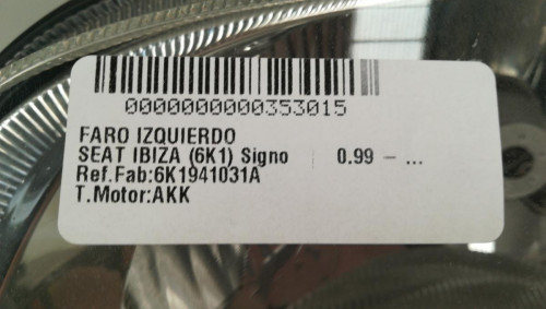  FARO IZQUIERDO SEAT IBIZA (6K1) 