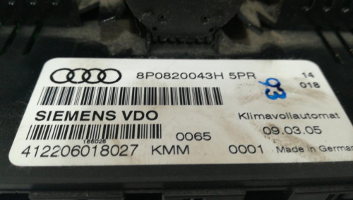 MANDO CLIMATIZADOR Audi A3 (8P1) 