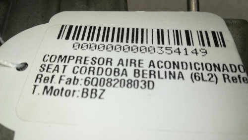  COMPRESOR AIRE ACONDICIONADO SEAT CORDOBA BERLINA (6L2) 