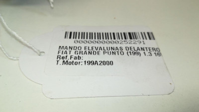 MANDO ELEVALUNAS DELANTERO IZQUIERDO, FIAT, GRANDE PUNTO (199)