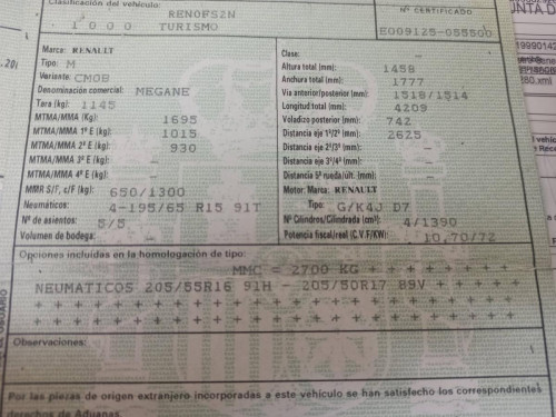 RENAULT MEGANE II BERLINA 3P — автомобиль-донор на запчасти 