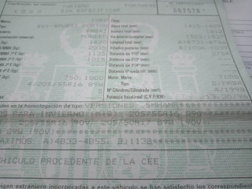  FORD MONDEO BERLINA (GE) 
