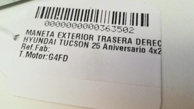 MANETA EXTERIOR TRASERA DERECHA, HYUNDAI, TUCSON (TL)