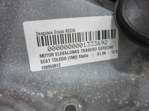  ELEVALUNAS TRASERO DERECHO SEAT TOLEDO (1M2) 