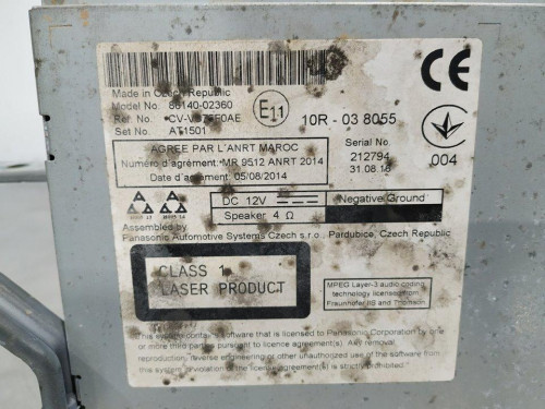  PANTALLA MULTIFUNCION, TOYOTA, AURIS (E18) 