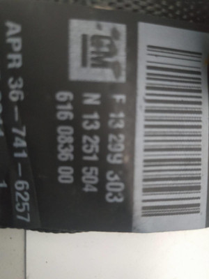 CINTURON SEGURIDAD TRASERO DERECHO, Opel, ASTRA J BERLINA 5P