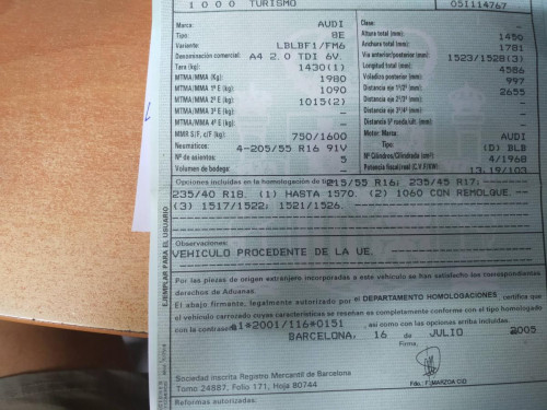  AUDI A4 BERLINA (8E) 