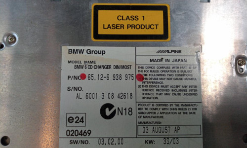  SISTEMA AUDIO / RADIO CD BMW SERIE 5 BERLINA (E60) 