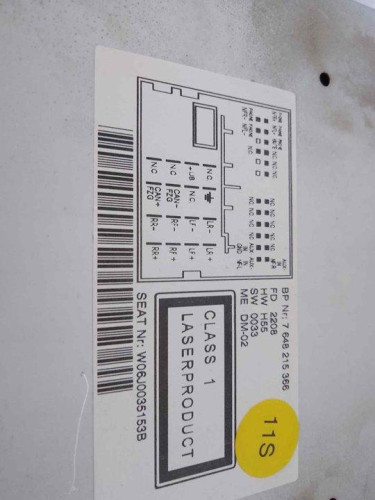 SISTEMA AUDIO / RADIO CD SEAT IBIZA BERLINA (6J5) 