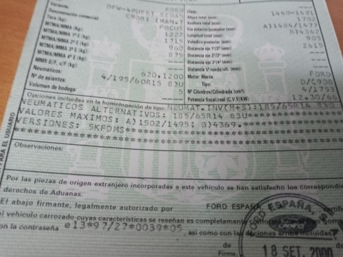 FORD FOCUS BERLINA (CAK) — автомобиль-донор на запчасти 