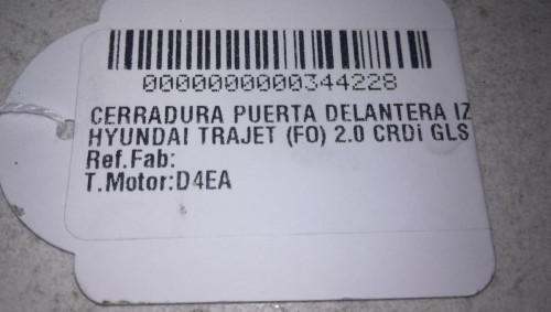  CERRADURA PUERTA DELANTERA IZQUIERDA HYUNDAI TRAJET (FO) 