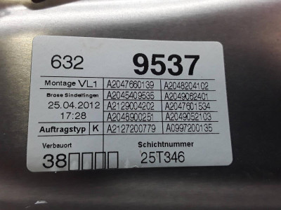 ELEVALUNAS DELANTERO IZQUIERDO, MERCEDES-BENZ, CLASE C (BM 204) BERLINA