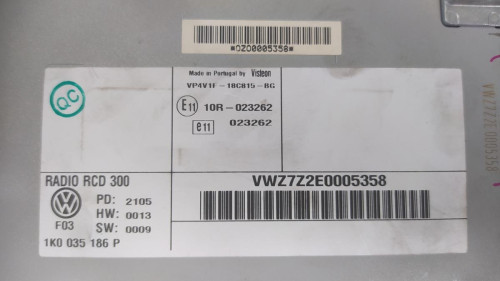 SISTEMA AUDIO / RADIO CD Volkswagen GOLF V (1K1)(10.2003) 