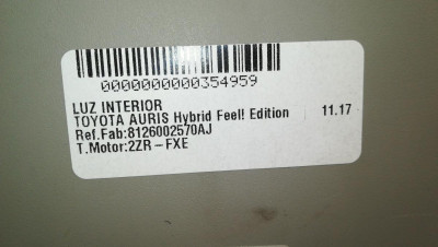 LUZ INTERIOR, TOYOTA, AURIS (E18)