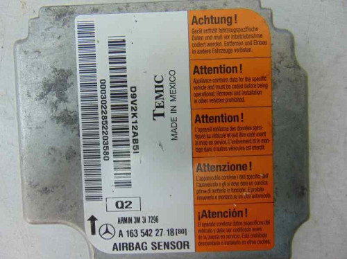  CENTRALITA AIRBAG Mercedes-Benz CLASE ML (BM 163) 