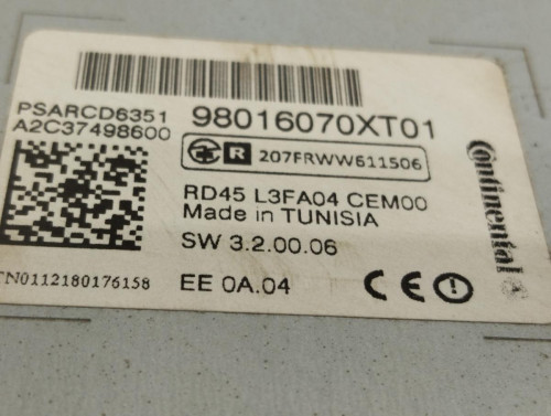  SISTEMA AUDIO / RADIO CD CITROEN C3 