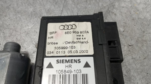 MOTOR ELEVALUNAS TRASERO DERECHO Audi A4 BERLINA (8E) 