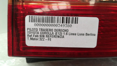 PILOTO TRASERO DERECHO, TOYOTA, COROLLA (E12)