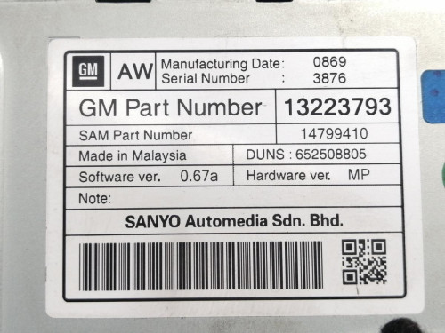  SISTEMA NAVEGACION GPS OPEL INSIGNIA BERLINA 