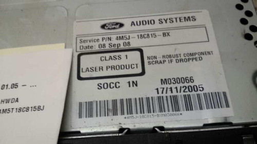 SISTEMA AUDIO / RADIO CD Ford FOCUS BERLINA (CAP) 