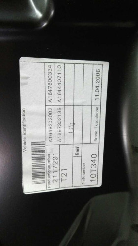 ELEVALUNAS TRASERO IZQUIERDO Mercedes-Benz CLASE ML (BM 164) 