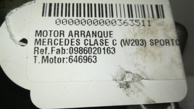 MOTOR ARRANQUE, MERCEDES-BENZ, CLASE C (BM 203) SPORTCOUPE