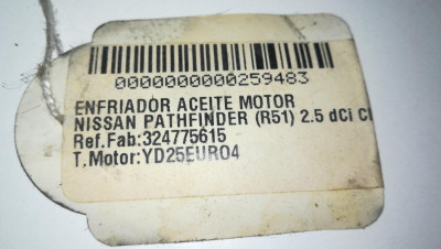 ENFRIADOR ACEITE MOTOR, NISSAN, PATHFINDER (R51)