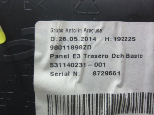  GUARNECIDO PUERTA TRASERA DERECHA CITROEN C4 CACTUS 