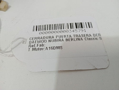  CERRADURA PUERTA TRASERA DERECHA DAEWOO NUBIRA BERLINA 