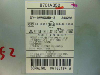 SISTEMA AUDIO / RADIO CD, MITSUBISHI, ASX (GA0W)