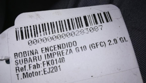  BOBINA ENCENDIDO, SUBARU, IMPREZA (G10/GFC) 
