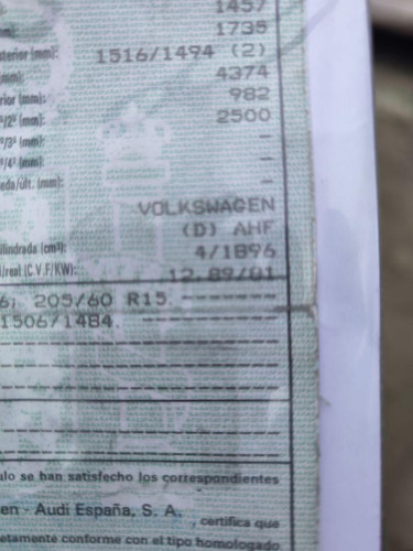 MOTOR COMPLETO Volkswagen BORA BERLINA (1J2)(1998) 
