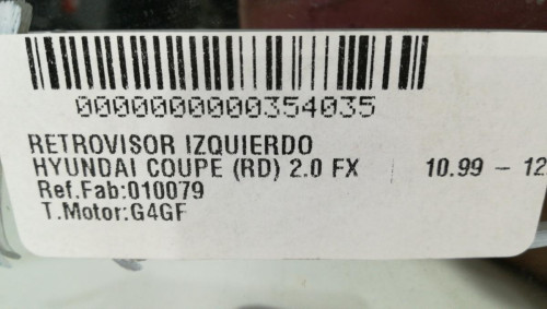  RETROVISOR IZQUIERDO, HYUNDAI, COUPE (RD) 