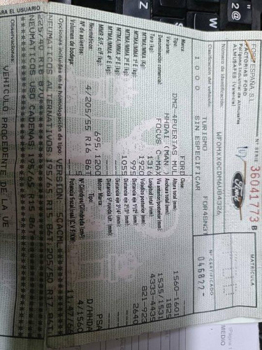  FORD FOCUS C-MAX (CAP)(2003) 