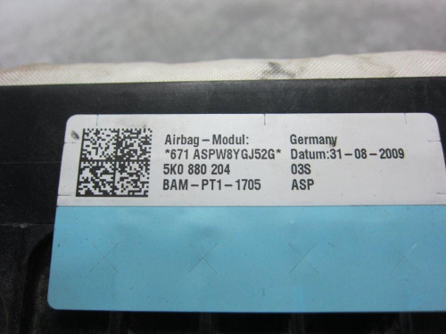 AIRBAG DELANTERO DERECHO Volkswagen GOLF VI (5K1)(10.2008) 