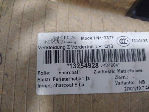  GUARNECIDO PUERTA DELANTERA IZQUIERDA OPEL ASTRA H CARAVAN 