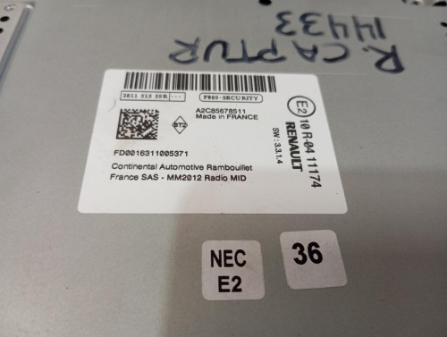  SISTEMA AUDIO / RADIO CD RENAULT CAPTUR I 