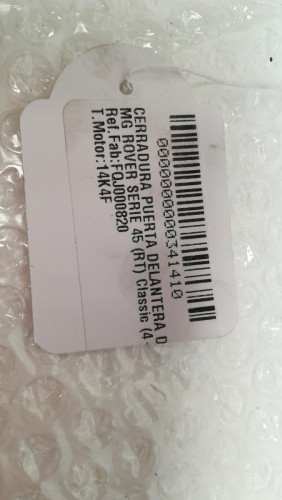  CERRADURA PUERTA DELANTERA DERECHA MG ROVER ROVER 45 (RT) 