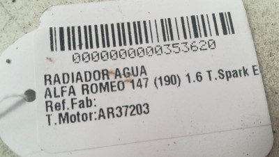 RADIADOR AGUA, ALFA ROMEO, 147 (190)