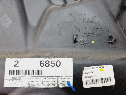  ELEVALUNAS DELANTERO IZQUIERDO DODGE JOURNEY (JC) 