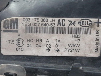 FARO IZQUIERDO, OPEL, ASTRA G BERLINA